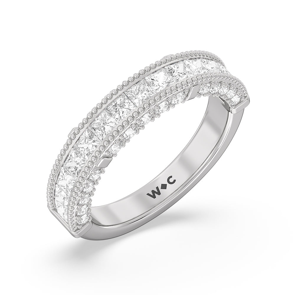 The Harlem Diamond Band with Platinum Cut Diamond in 14KT Platinum view 3

