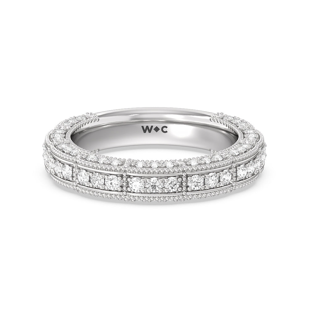 The Central Park Band with Platinum Cut Diamond in 14KT Platinum view 1
