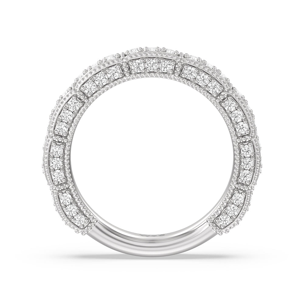 The Central Park Band with Platinum Cut Diamond in 14KT Platinum view 2
