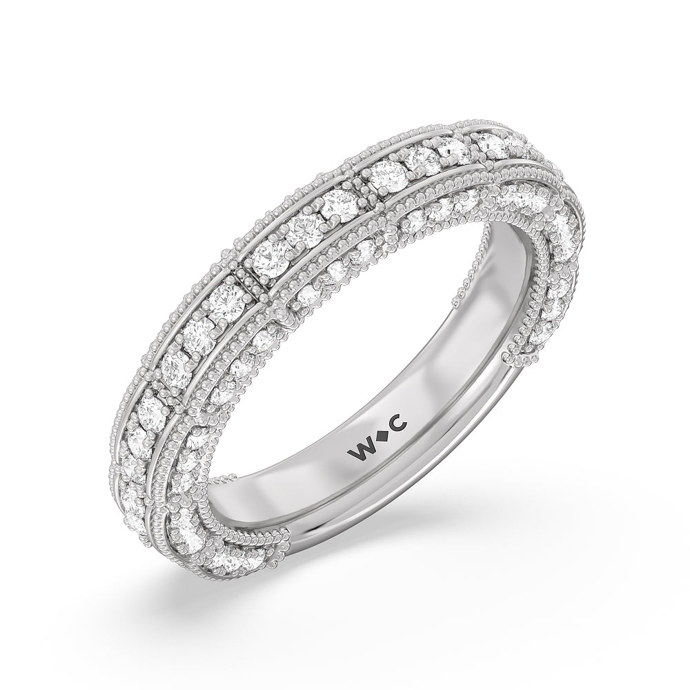 The Central Park Band with Platinum Cut Diamond in 14KT Platinum view 4
