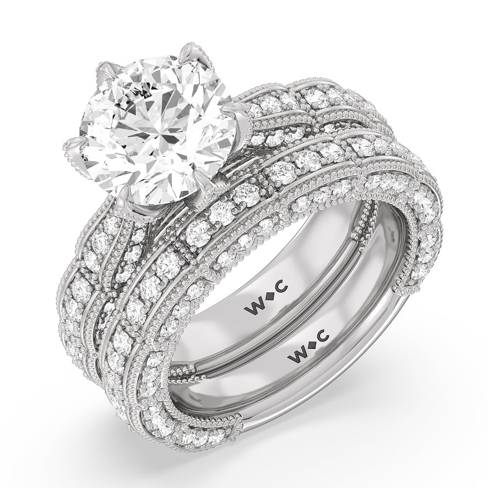 The Central Park Band with Platinum Cut Diamond in 14KT Platinum view 3
