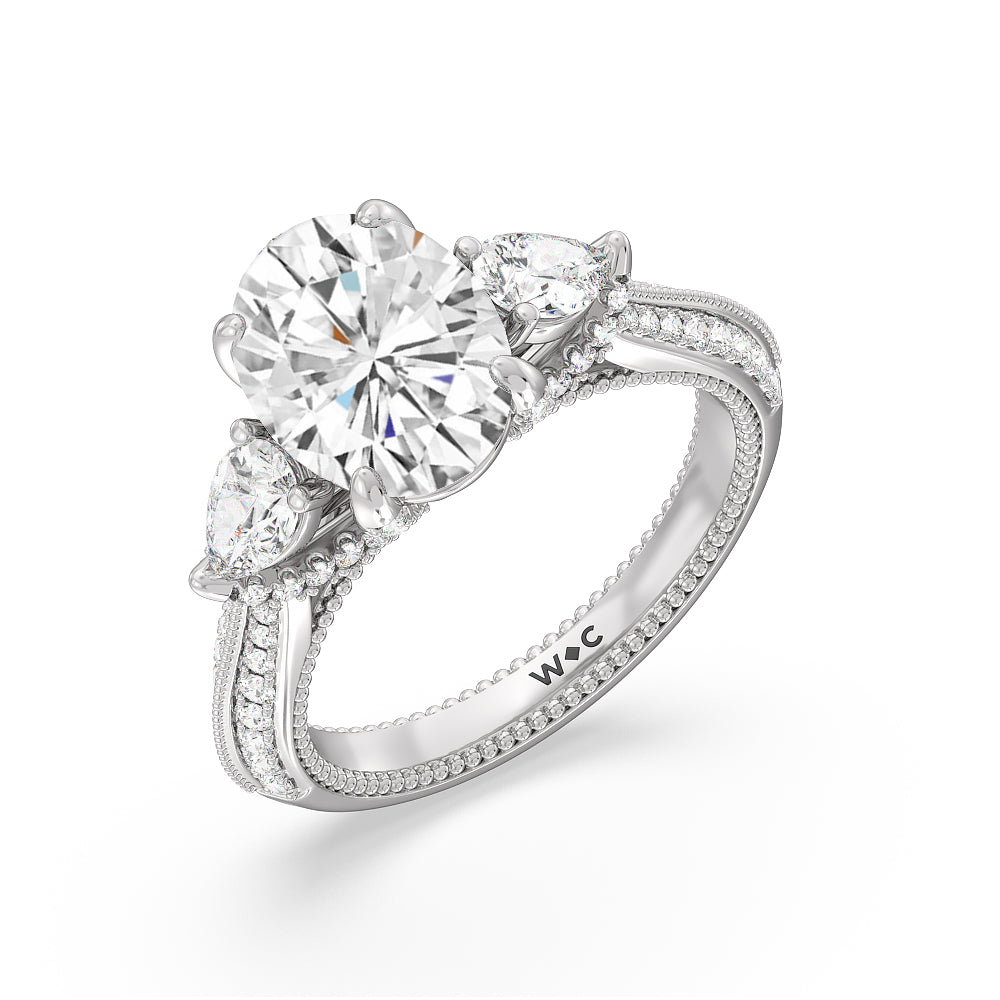 The Houston Ring with Oval Cut Diamond in 14KT Platinum view 3
