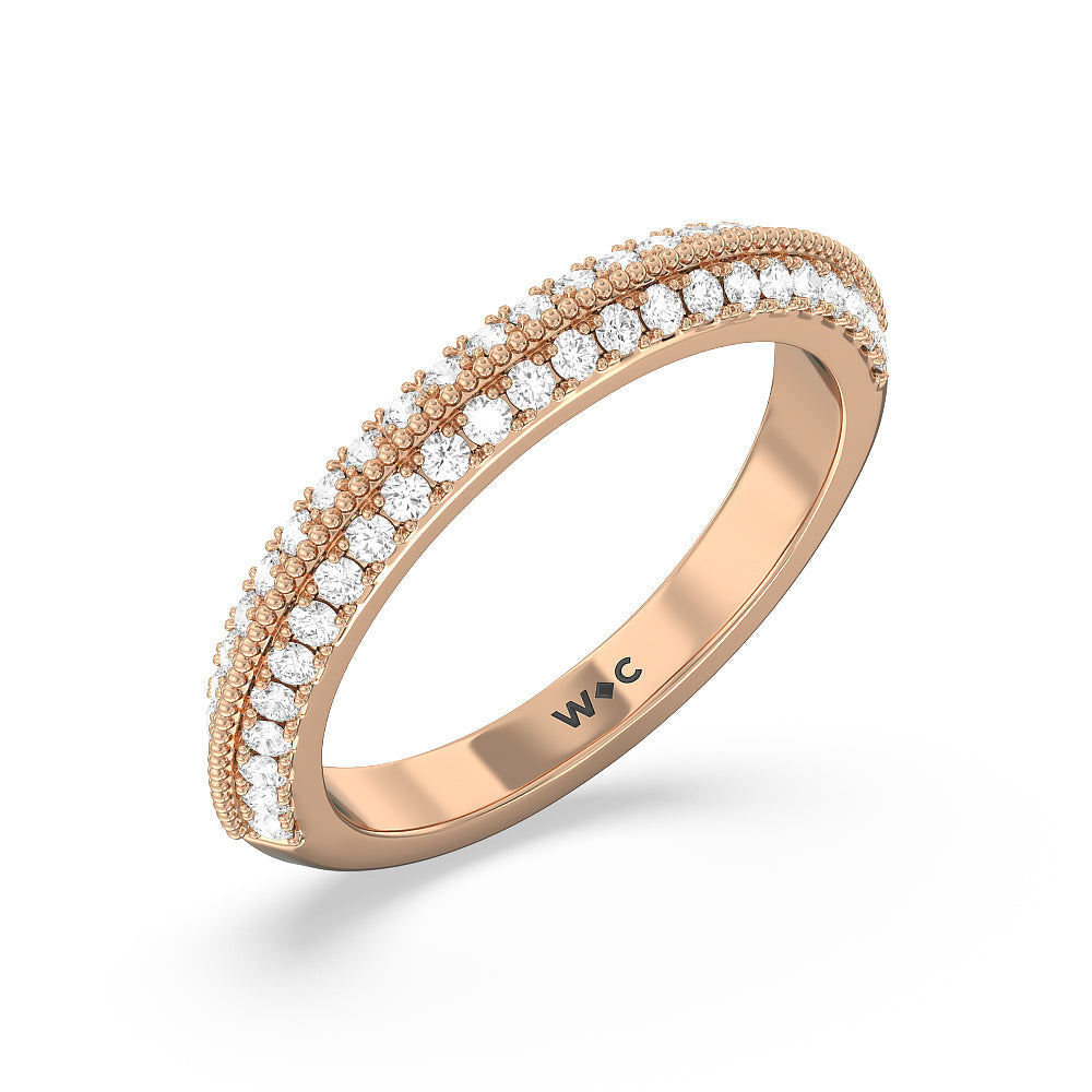 The Houston Band with 18KT Rose Gold Cut Diamond in 14KT Rose Gold view 4
