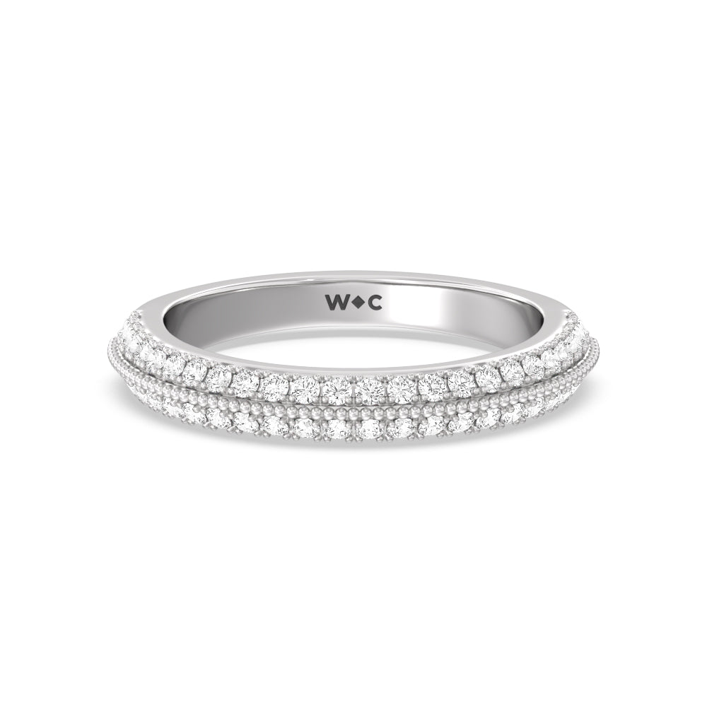The Houston Band with Platinum Cut Diamond in 14KT Platinum view 1
