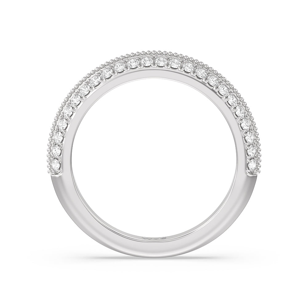 The Houston Band with Platinum Cut Diamond in 14KT Platinum view 2
