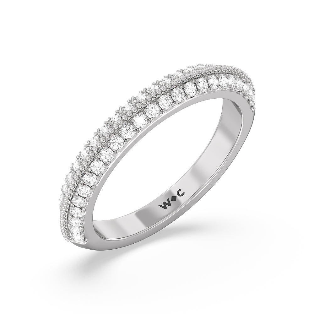 The Houston Band with Platinum Cut Diamond in 14KT Platinum view 4
