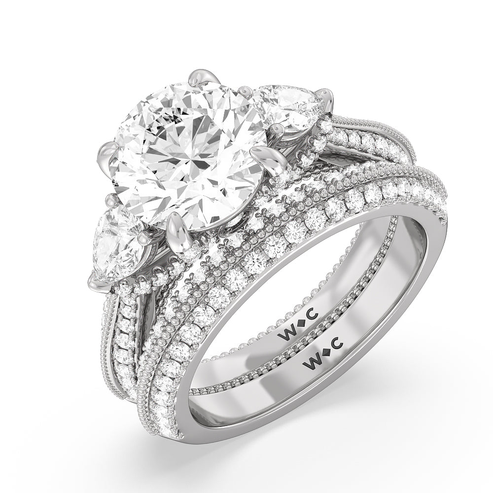 The Houston Band with Platinum Cut Diamond in 14KT Platinum view 3
