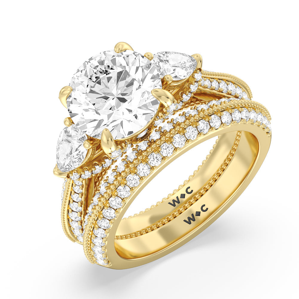 The Houston Band with 18KT Yellow Gold Cut Diamond in 14KT Yellow Gold view 3

