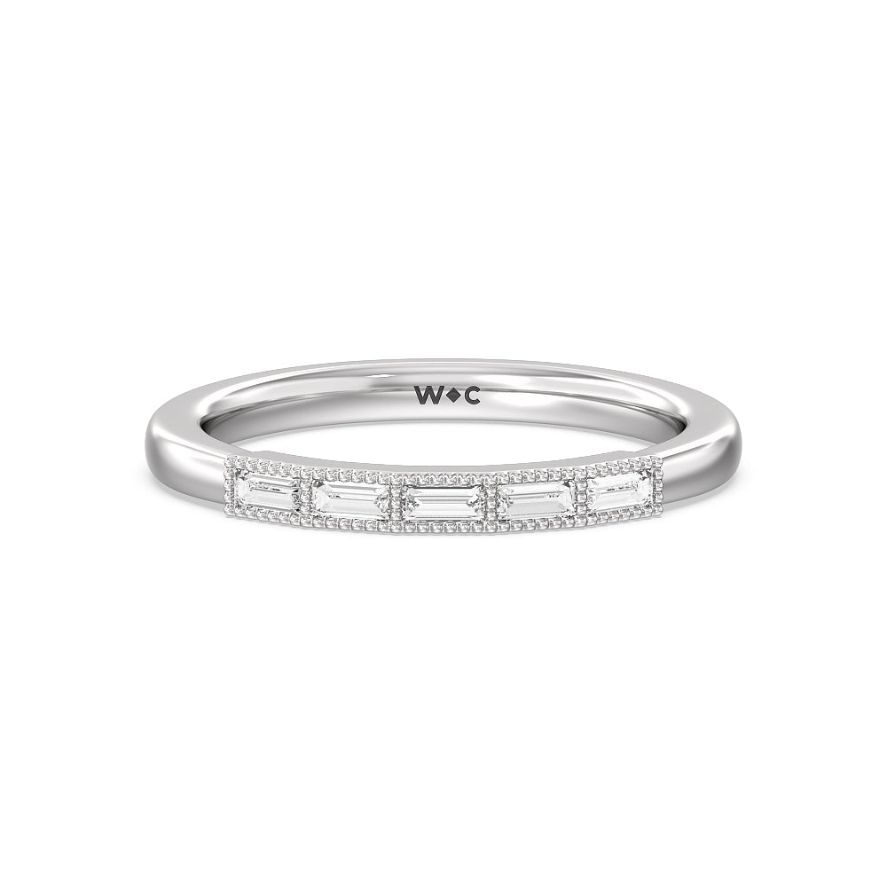 The Bryant Park Diamond Band with Platinum Cut Diamond in 14KT Platinum view 1
