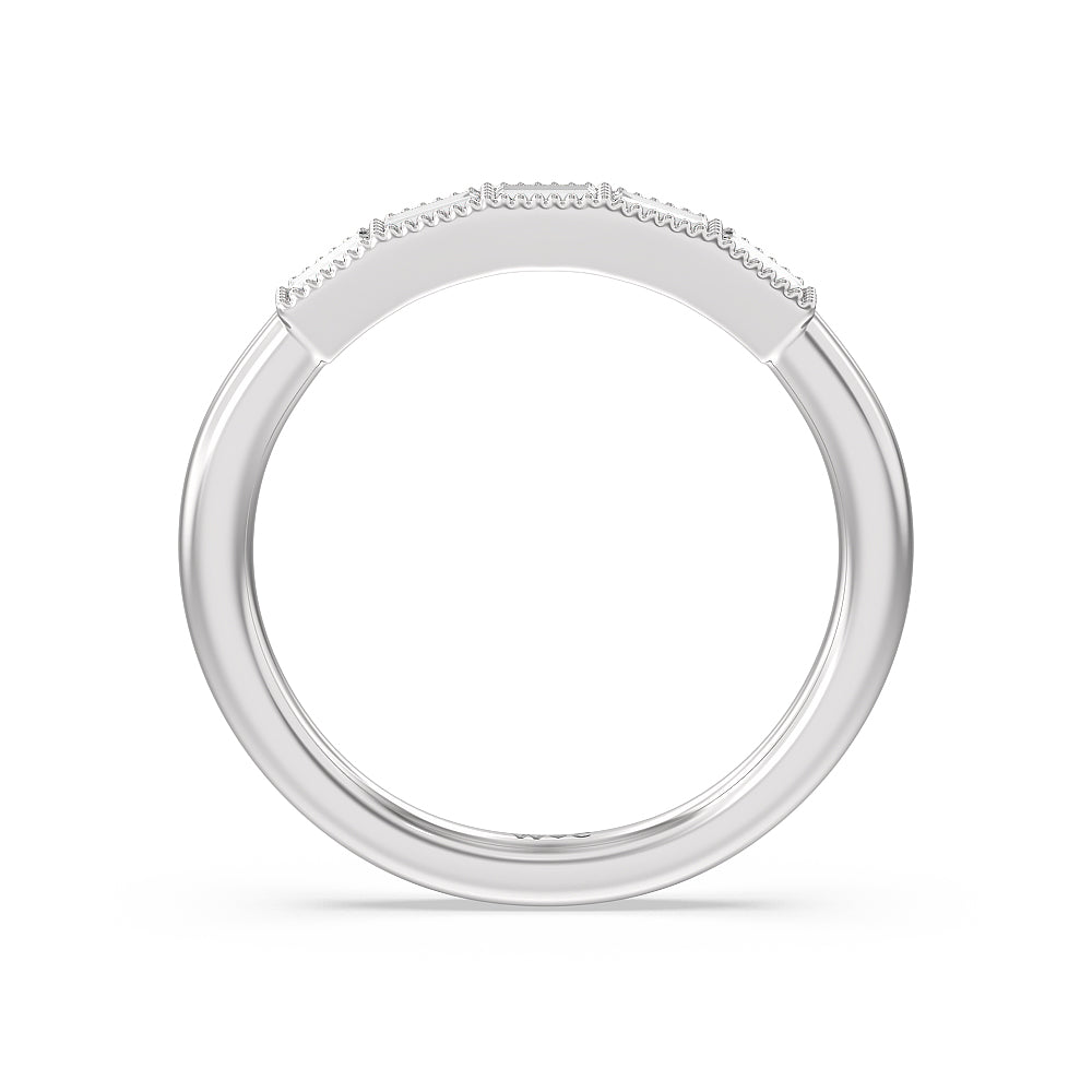 The Bryant Park Diamond Band with Platinum Cut Diamond in 14KT Platinum view 2

