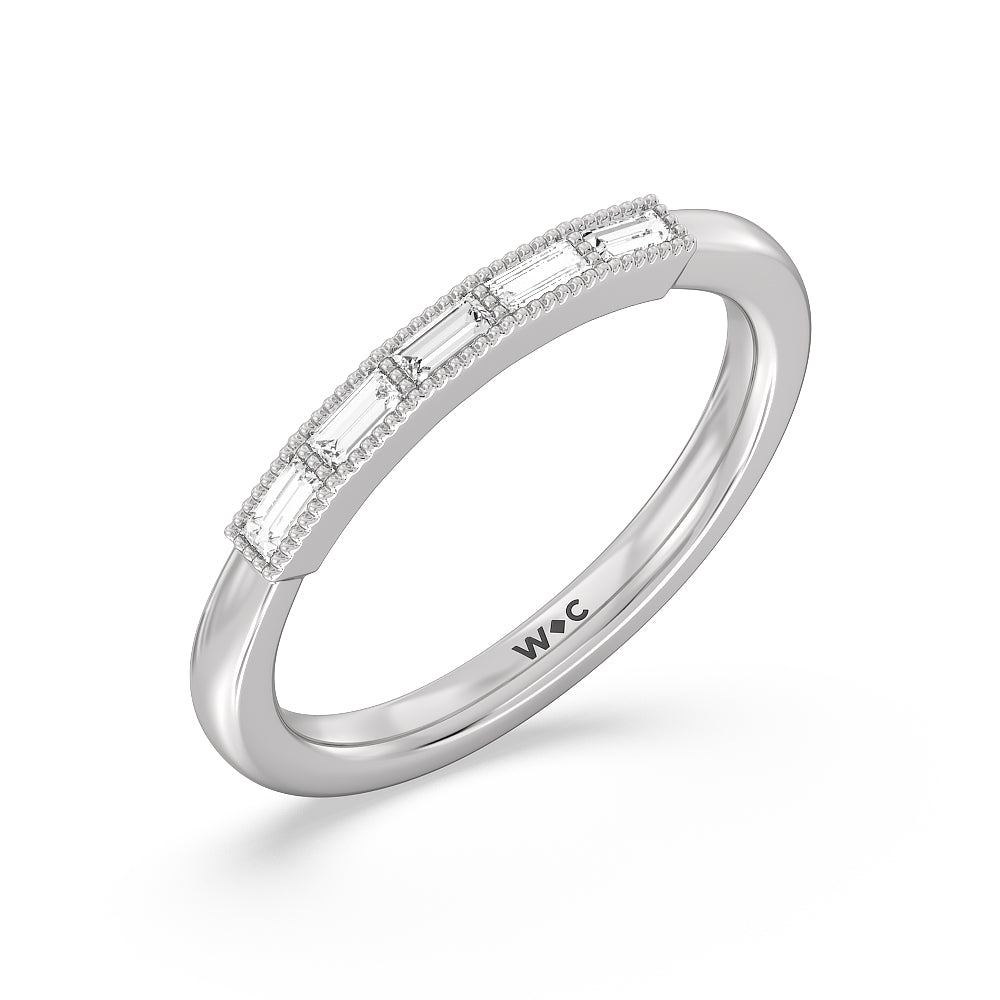 The Bryant Park Diamond Band with Platinum Cut Diamond in 14KT Platinum view 3
