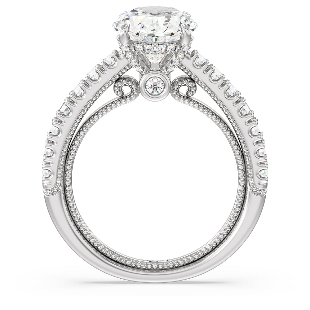 The Liberty Ring with Oval Cut Diamond in 14KT Platinum view 2
