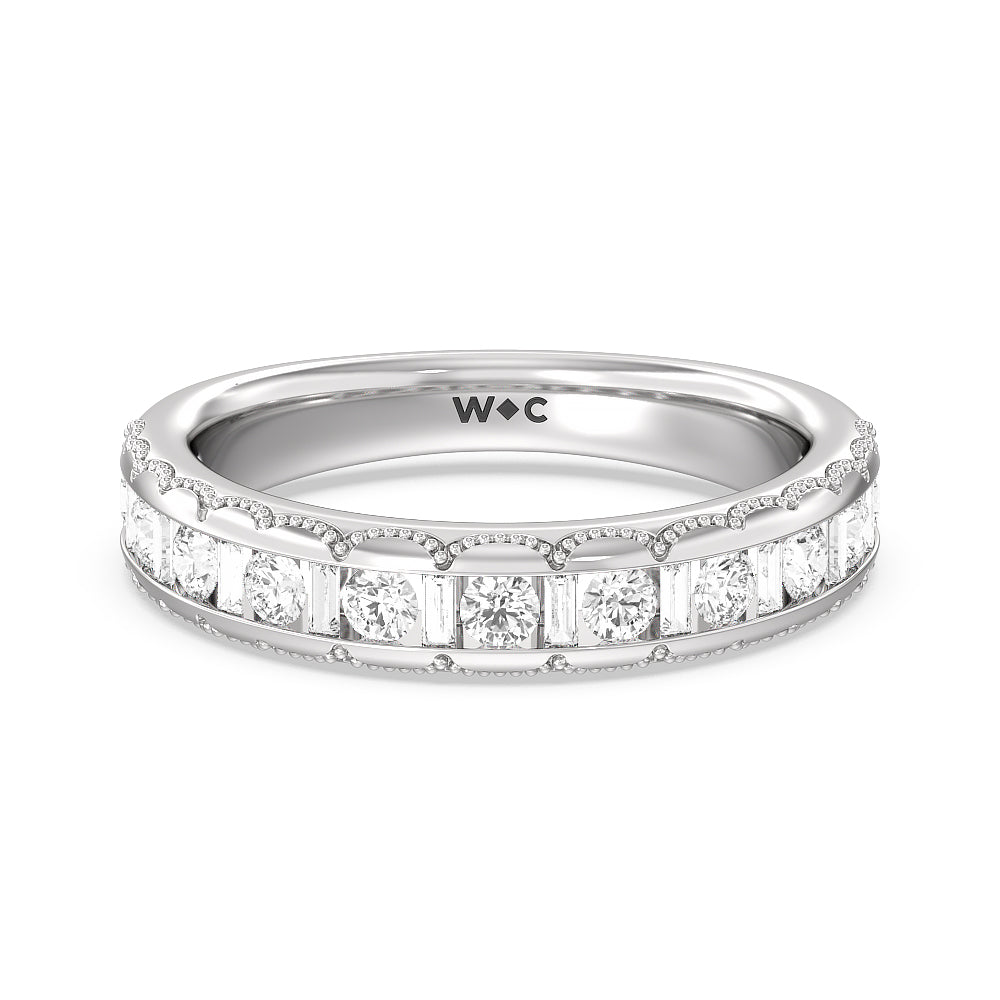 The Morgan Band Size 5 with 14KT White Gold Cut Diamond in 14KT White Gold view 1
