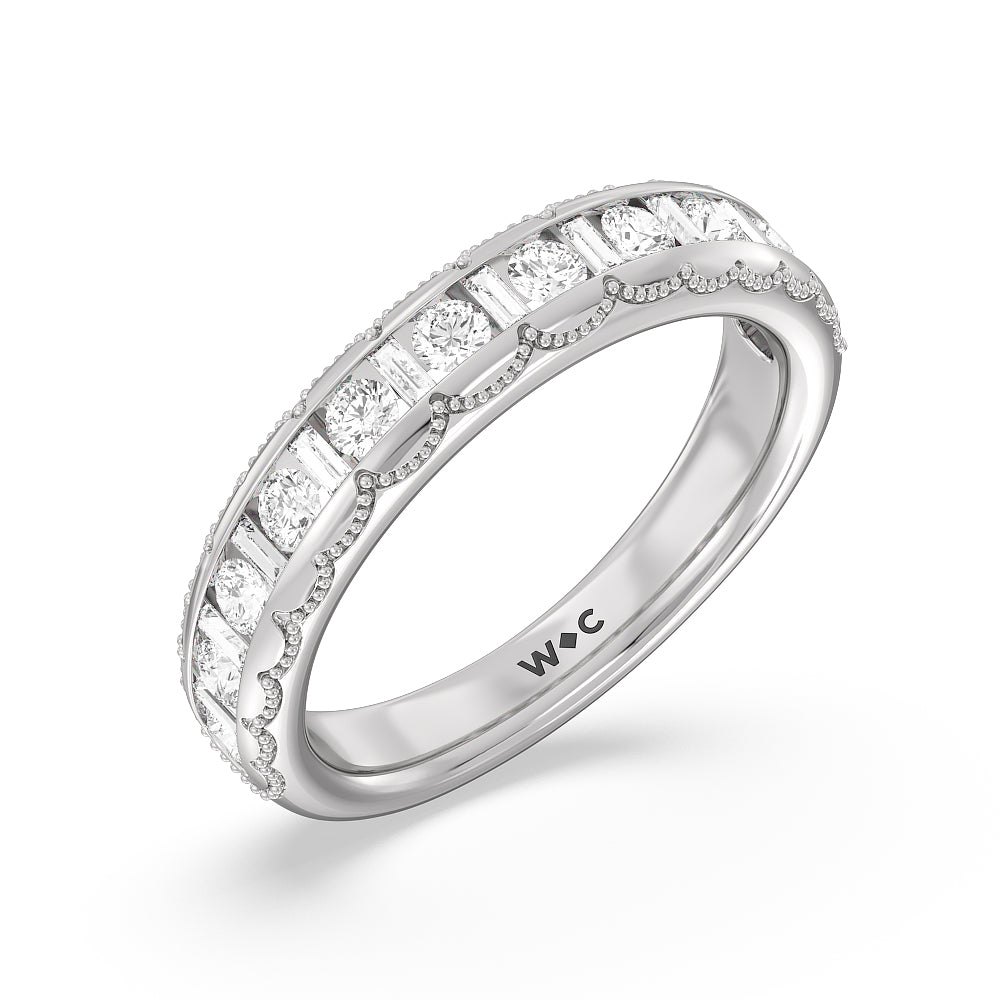 The Morgan Band Size 5 with 14KT White Gold Cut Diamond in 14KT White Gold view 4
