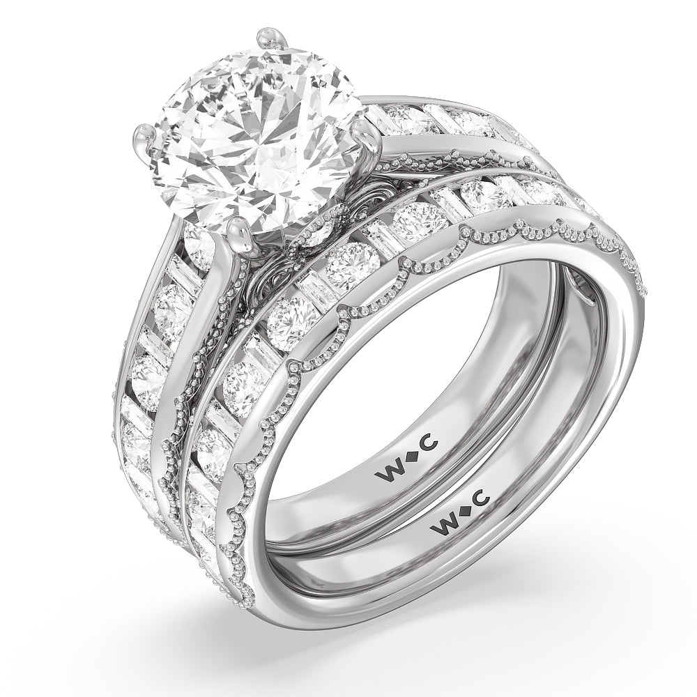 The Morgan Band Size 5 with 14KT White Gold Cut Diamond in 14KT White Gold view 3
