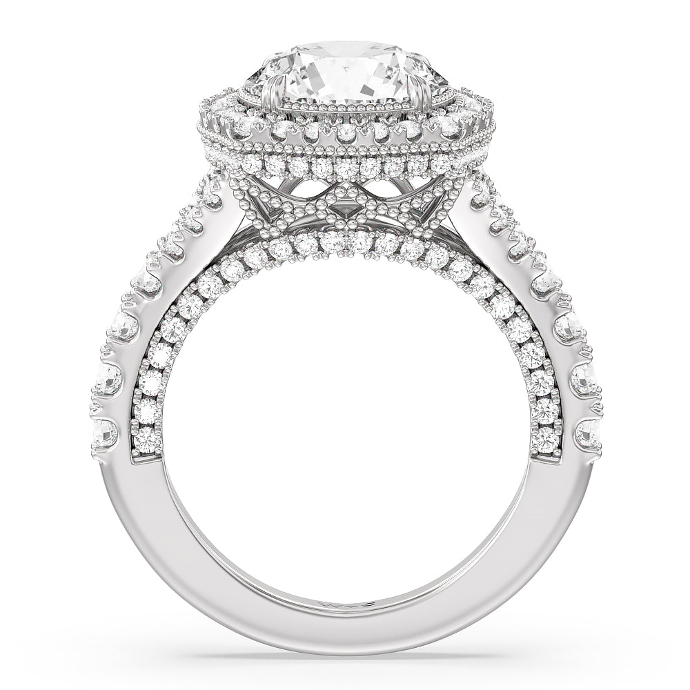 The Cloister Ring with Round Cut Diamond in 14KT Platinum view 2
