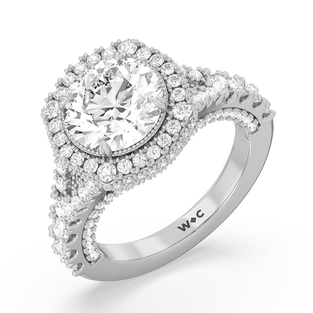 The Cloister Ring with Round Cut Diamond in 14KT Platinum view 3
