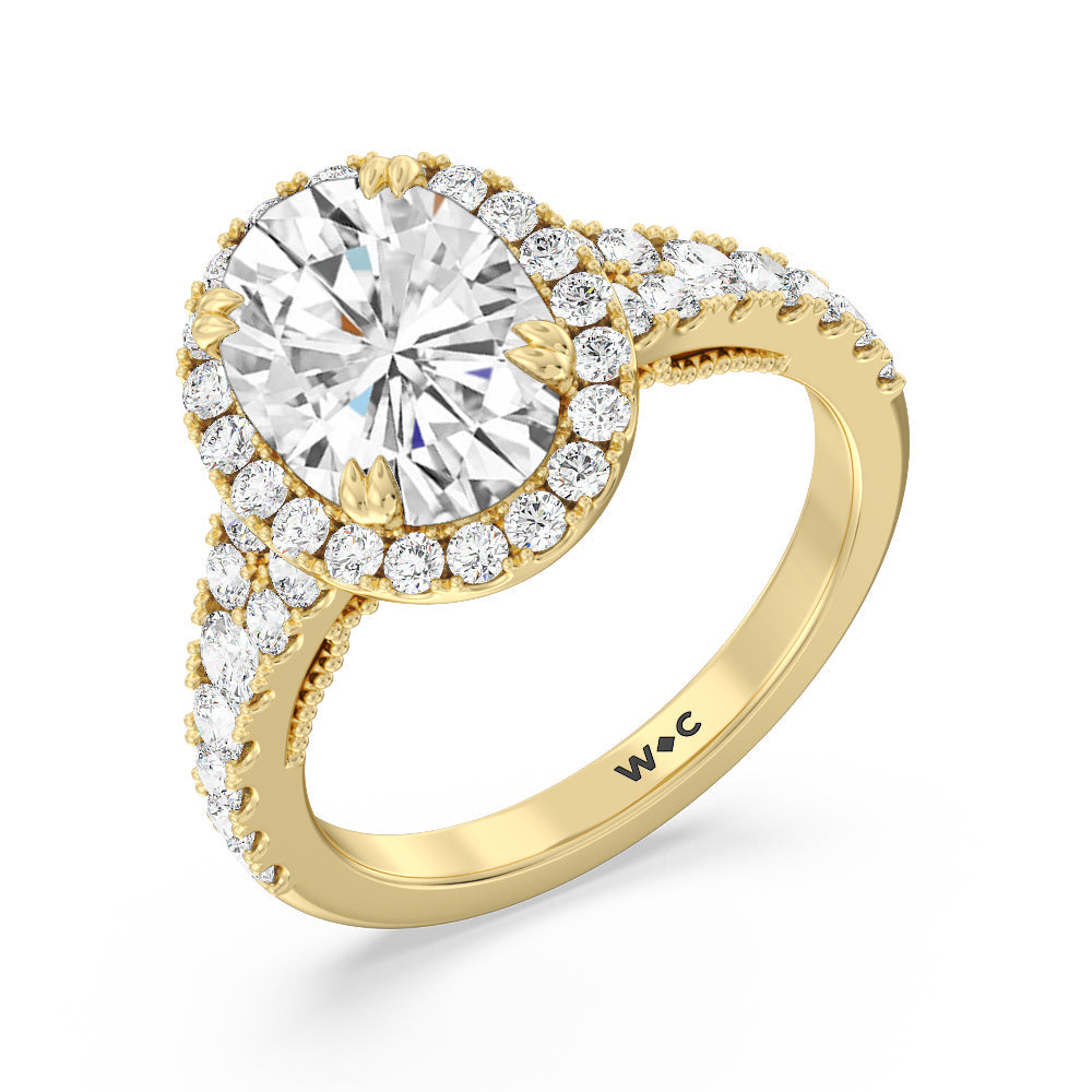 Oval Cut The Brooklyn Heights Ring with Lab Grown Diamond in 14KT Yellow Gold view 3
