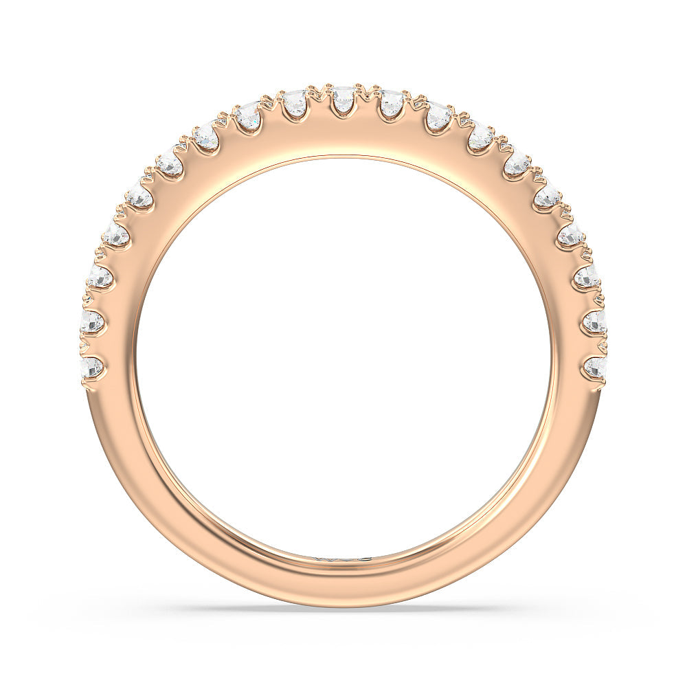 The Brooklyn Heights Band with 18KT Rose Gold Cut Diamond in 14KT Rose Gold view 2
