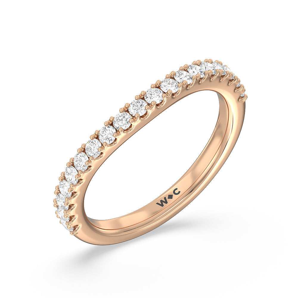 The Brooklyn Heights Band with 18KT Rose Gold Cut Diamond in 14KT Rose Gold view 4
