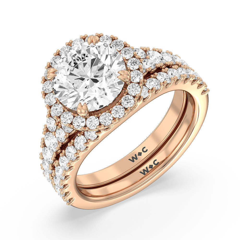 The Brooklyn Heights Band with 18KT Rose Gold Cut Diamond in 14KT Rose Gold view 3

