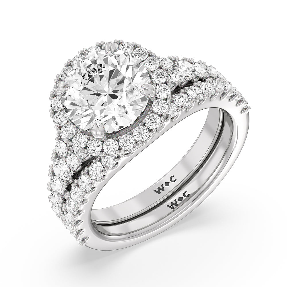 The Brooklyn Heights Band with Platinum Cut Diamond in 14KT Platinum view 3
