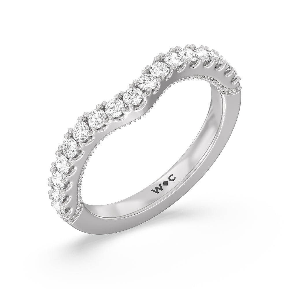 The Liberty Diamond Band with Platinum Cut Diamond in 14KT Platinum view 3
