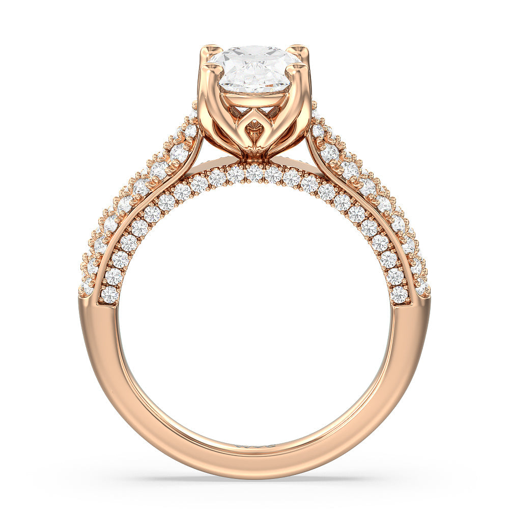 The Gansevoort Ring with Oval Cut Diamond in 14KT Rose Gold view 2
