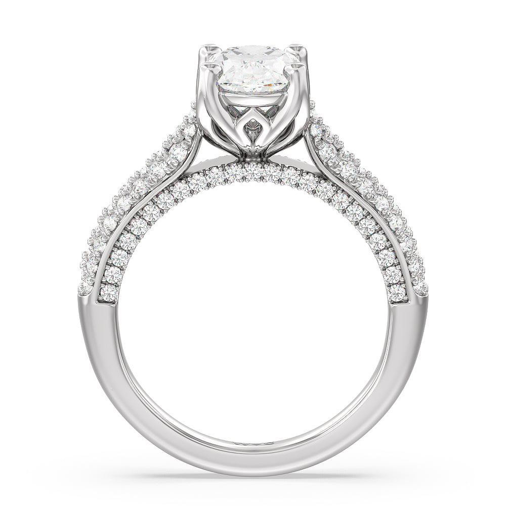 The Gansevoort Ring with Oval Cut Diamond in 14KT Platinum view 2

