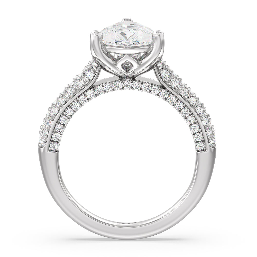 The Gansevoort Ring with Pear Cut Diamond in 14KT Platinum view 2

