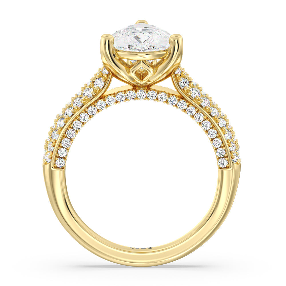 The Gansevoort Ring with Pear Cut Diamond in 14KT Yellow Gold view 2
