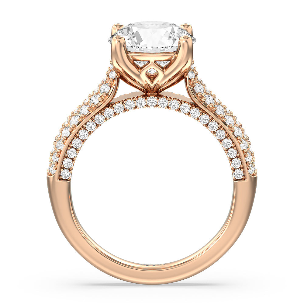 The Gansevoort Ring with Round Cut Diamond in 14KT Rose Gold view 2
