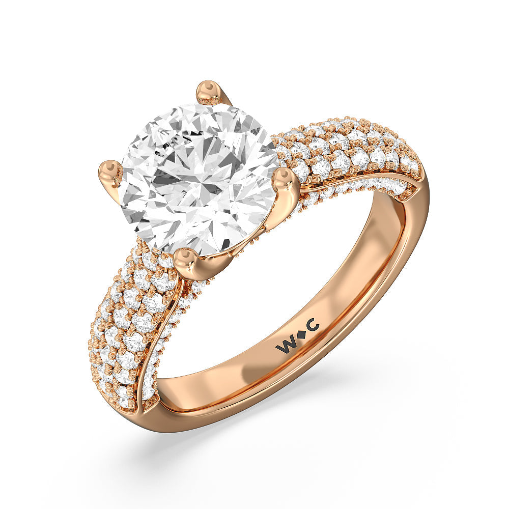 The Gansevoort Ring with Round Cut Diamond in 14KT Rose Gold view 3
