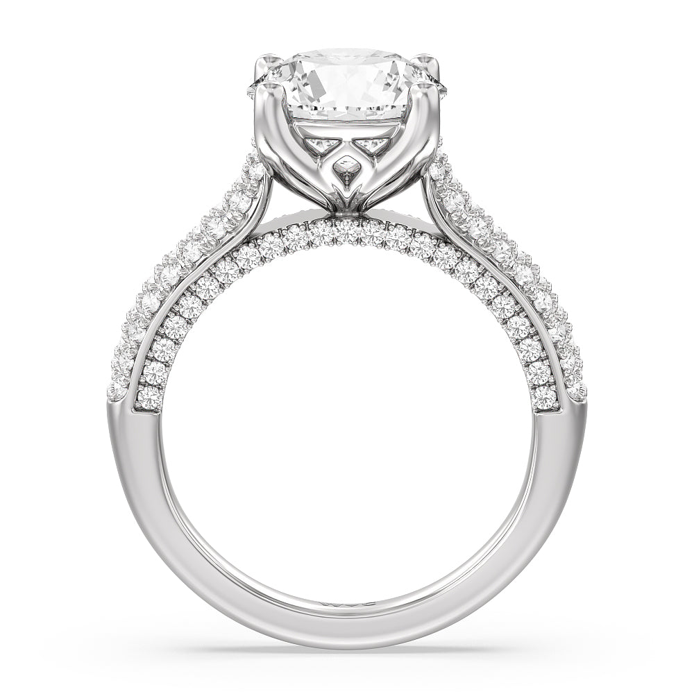 The Gansevoort Ring with Round Cut Diamond in 14KT Platinum view 2
