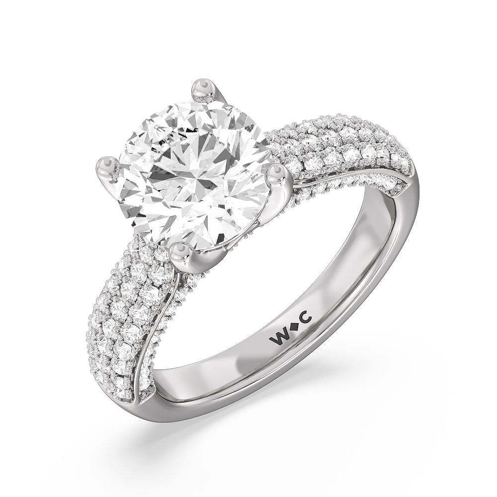The Gansevoort Ring with Round Cut Diamond in 14KT Platinum view 3
