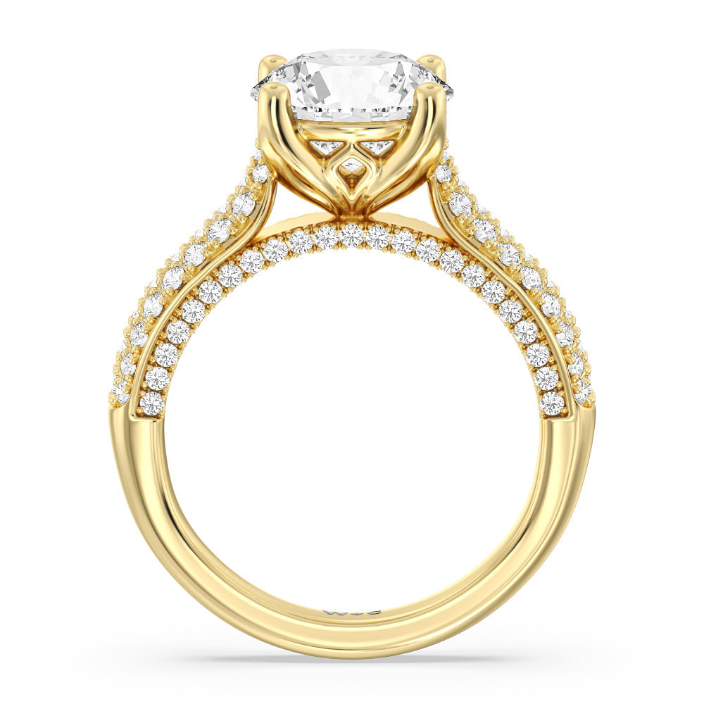 The Gansevoort Ring with Round Cut Diamond in 14KT Yellow Gold view 2
