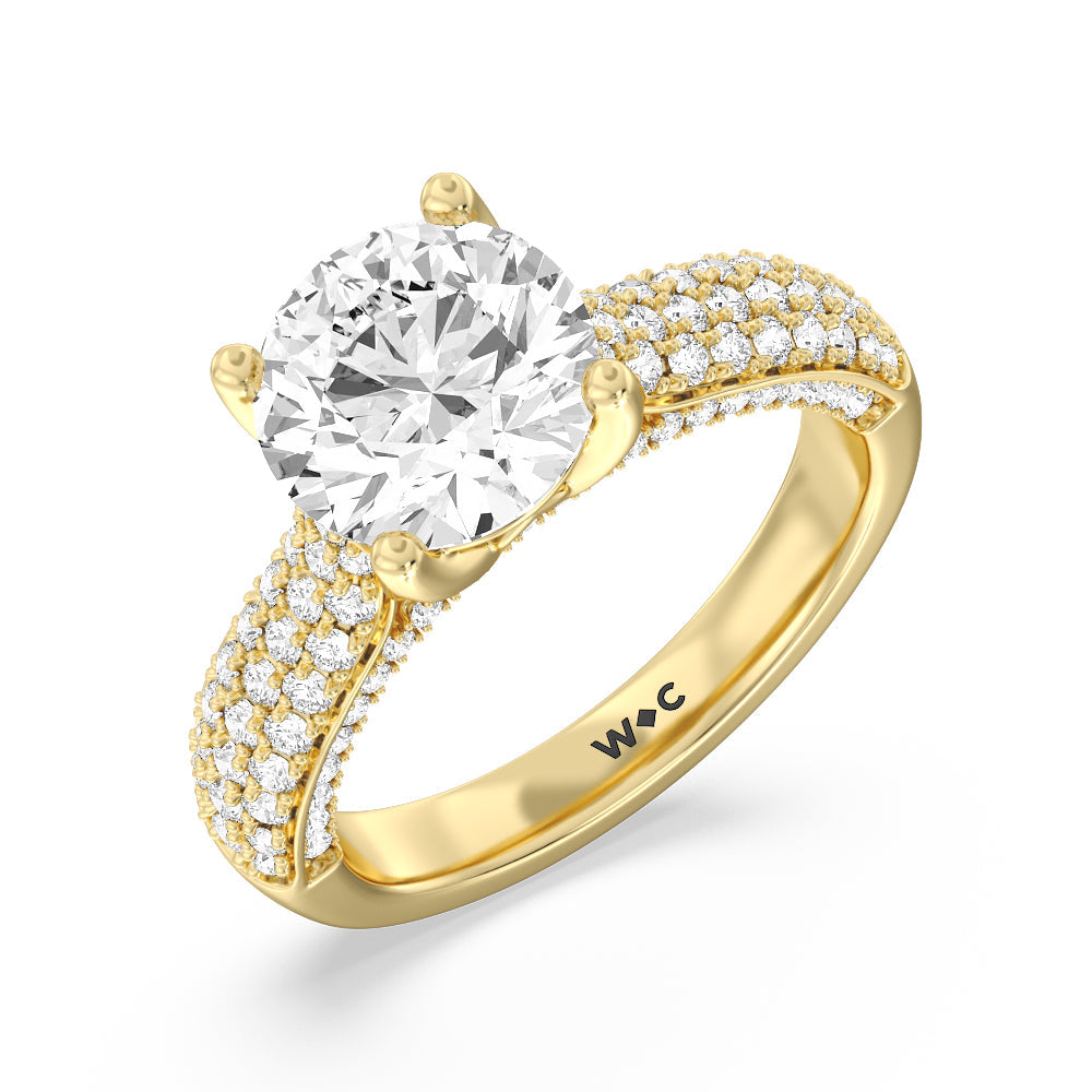 The Gansevoort Ring with Round Cut Diamond in 14KT Yellow Gold view 3

