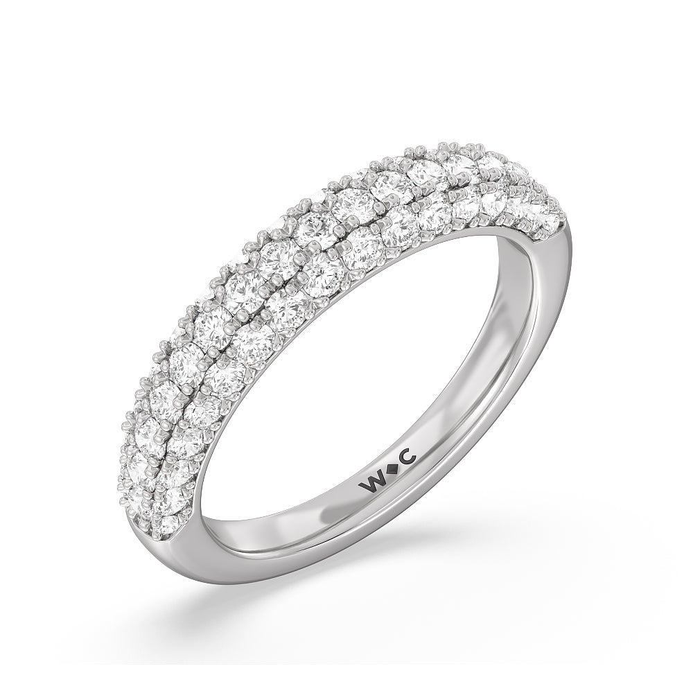 The Gansevoort Band with Platinum Cut Diamond in 14KT Platinum view 4
