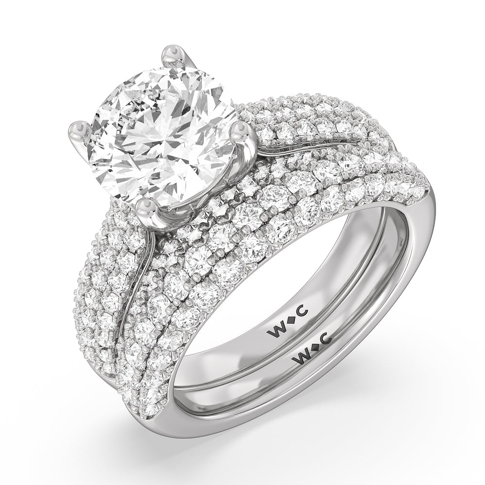 The Gansevoort Band with Platinum Cut Diamond in 14KT Platinum view 3
