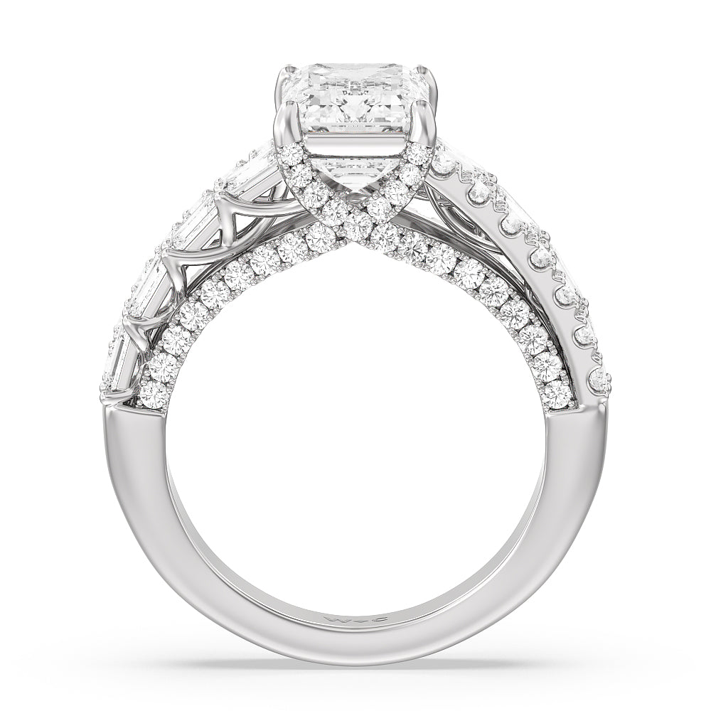Emerald Cut The Varick Ring with Lab Grown Diamond in 14KT Platinum view 2
