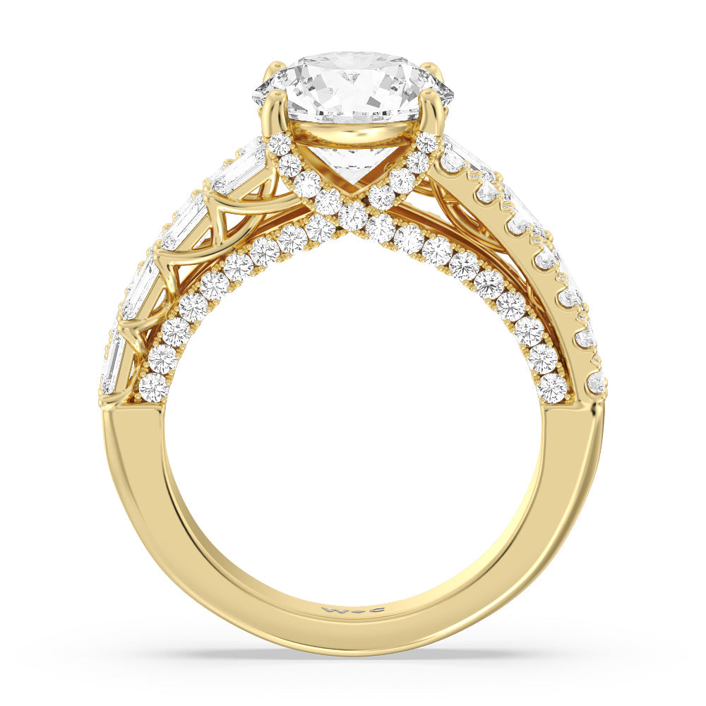 Round Cut The Varick Ring with Lab Grown Diamond in 14KT Yellow Gold view 2
