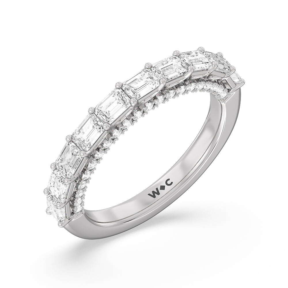 The Varick Band with Platinum Cut Diamond in 14KT Platinum view 4
