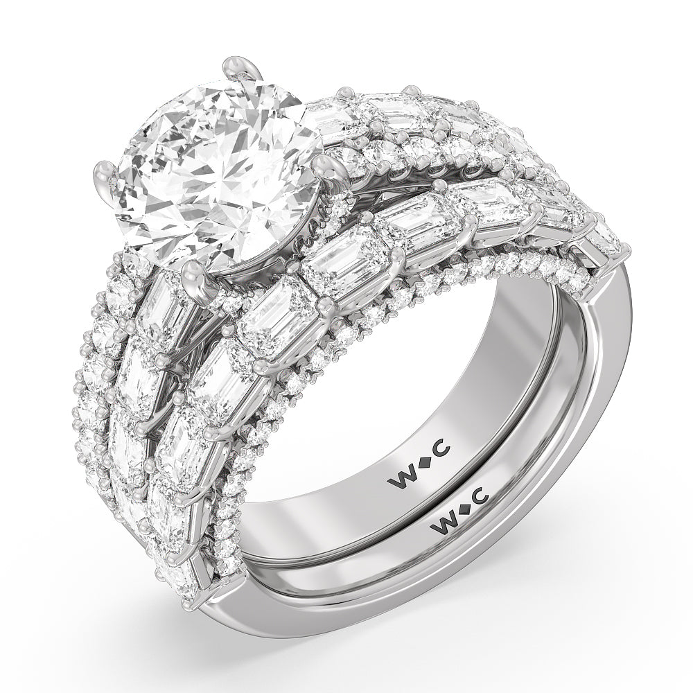 The Varick Band with Platinum Cut Diamond in 14KT Platinum view 3
