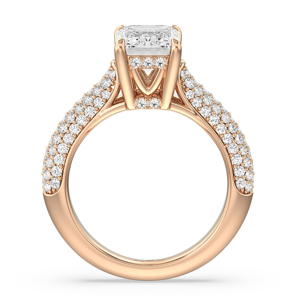The Bleecker Ring with Emerald Cut Diamond in 14KT Rose Gold view 2
