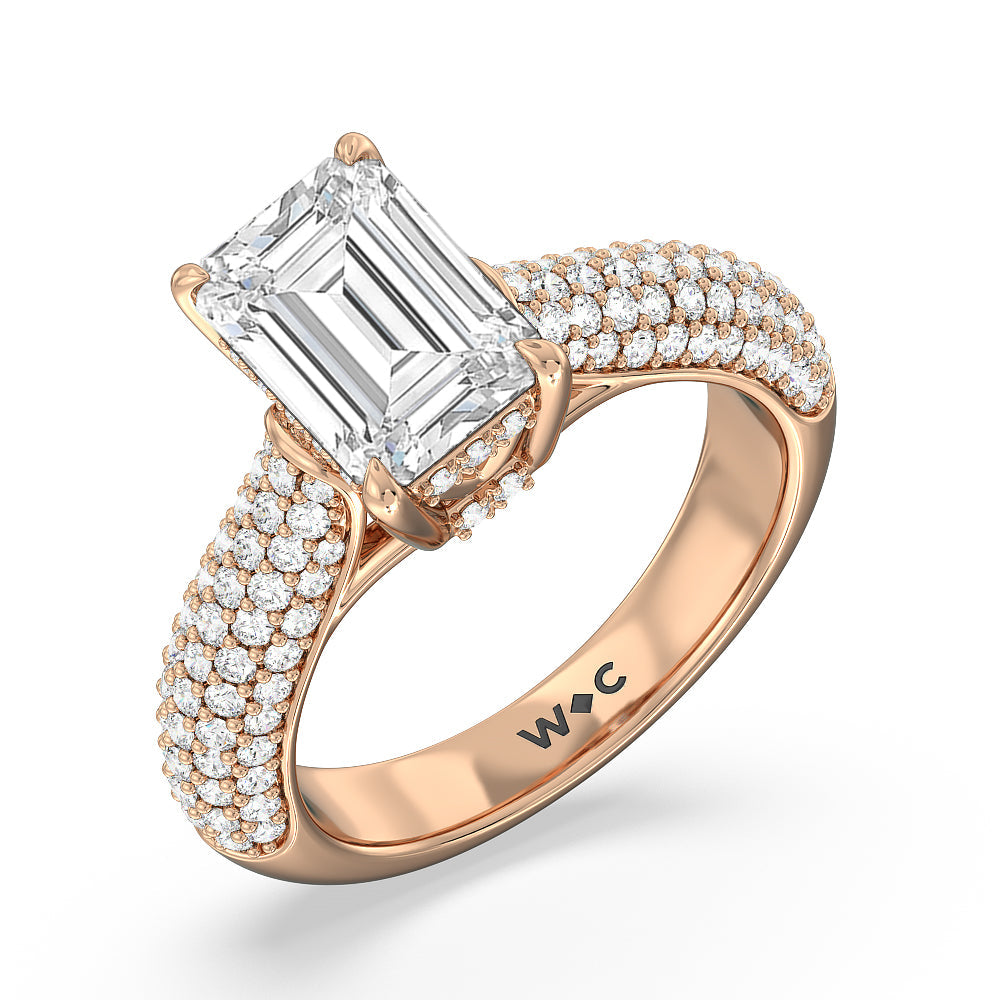 The Bleecker Ring with Emerald Cut Diamond in 14KT Rose Gold view 3
