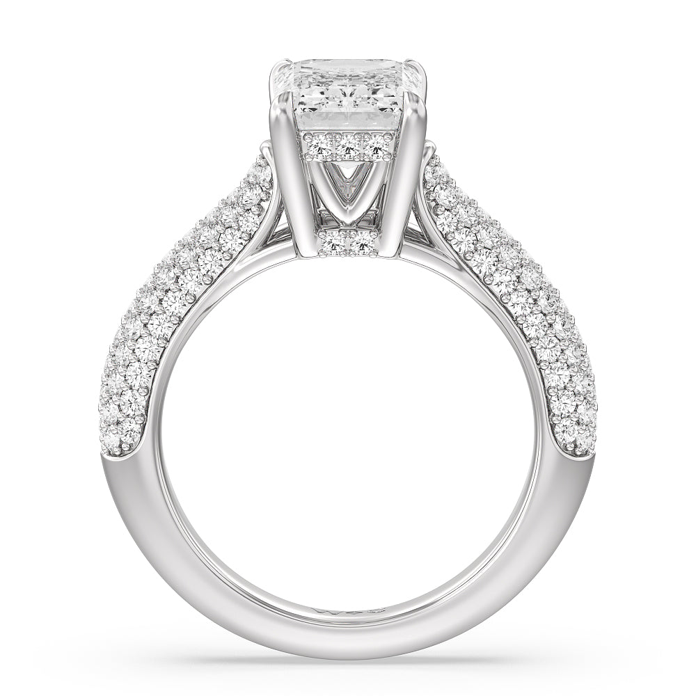 The Bleecker Ring with Emerald Cut Diamond in 14KT Platinum view 2
