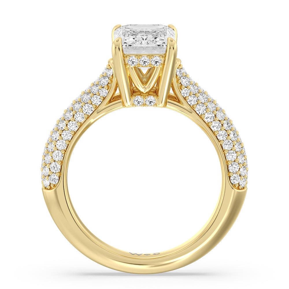 The Bleecker Ring with Emerald Cut Diamond in 14KT Yellow Gold view 2
