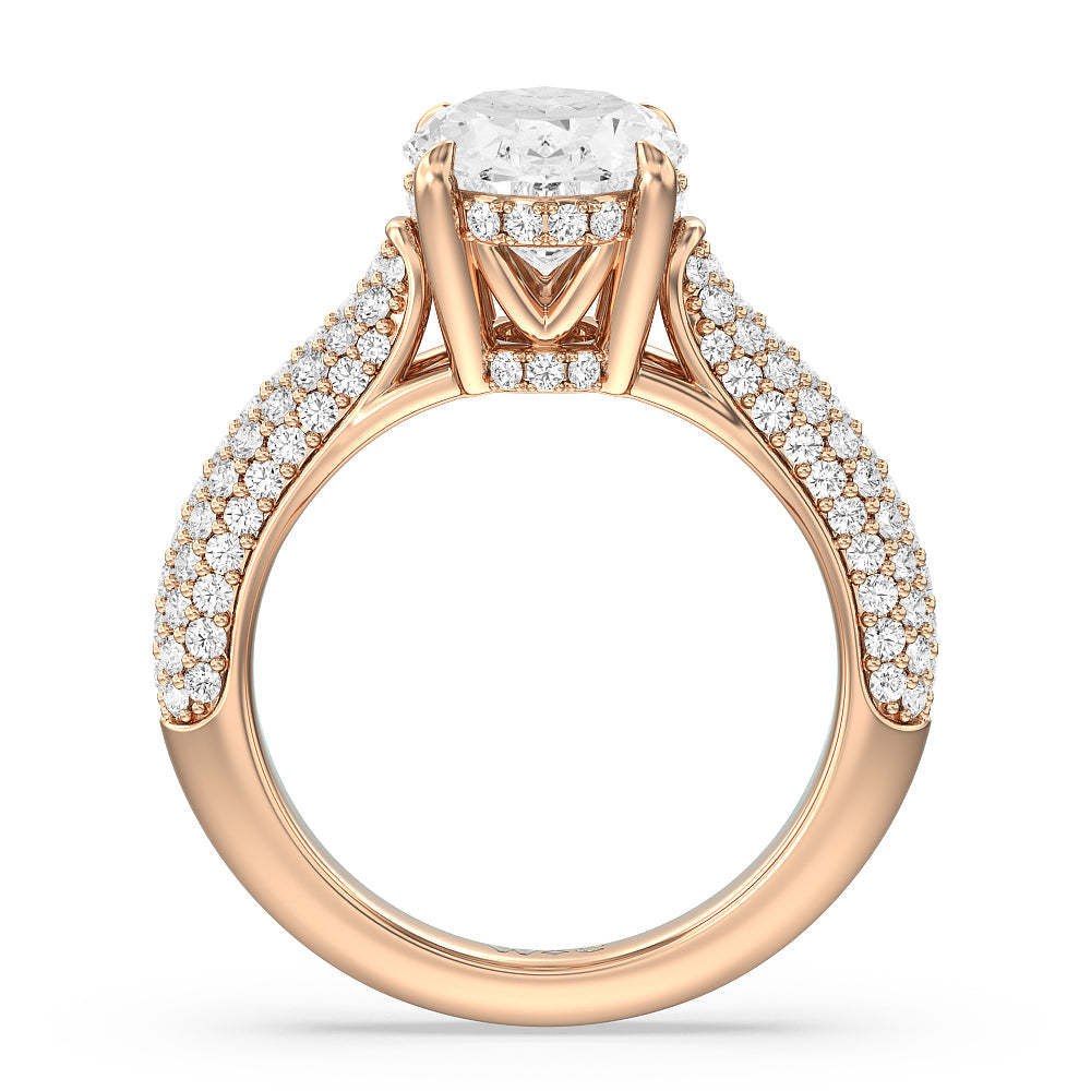 The Bleecker Ring with Oval Cut Diamond in 14KT Rose Gold view 2
