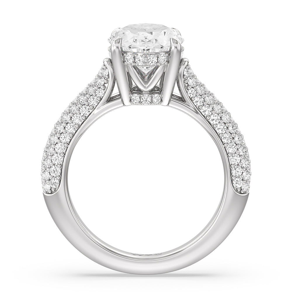 The Bleecker Ring with Oval Cut Diamond in 14KT Platinum view 2
