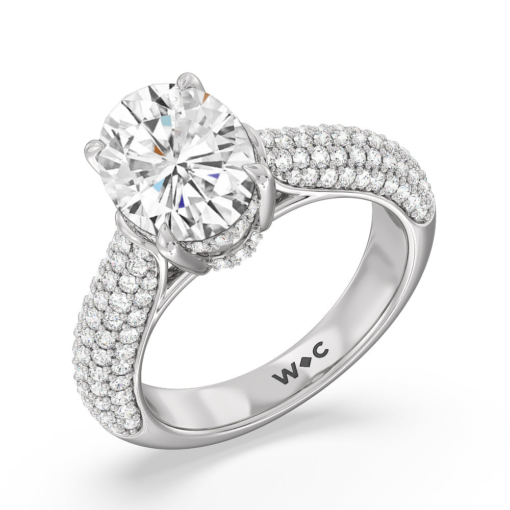 The Bleecker Ring with Oval Cut Diamond in 14KT Platinum view 3
